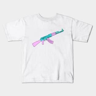 Ak-47 Vaporwave sticker Kids T-Shirt